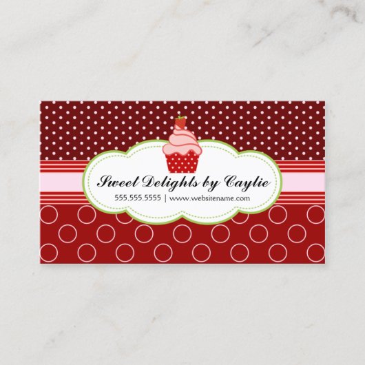 いちごのカップケーキのベーカリー 名刺 (正面)