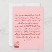 いちごのカップケーキの招待状 招待状 (裏面)