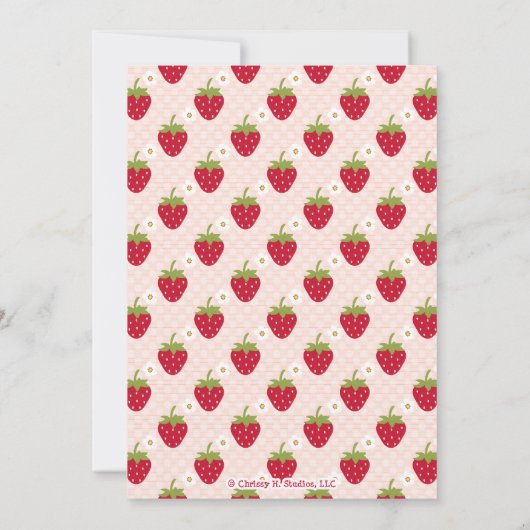 いちごのカップケーキの誕生日の招待状年齢 招待状 (裏面)