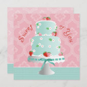 いちごのケーキは感謝していしています サンキューカード (正面/裏面)