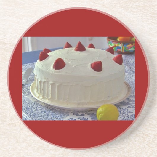 いちごのケーキ コースター (正面)