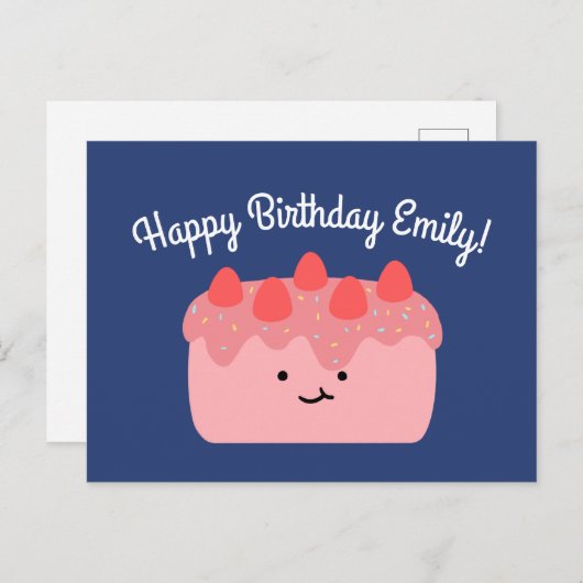 いちごのケーキ ポストカード (正面/裏面)