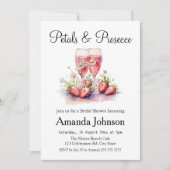 いちごのシャンパン ブライダルシャワー 招待状 (正面)