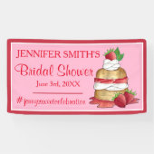 いちごのショートケーキ ブライダルシャワー バースデー 横断幕 (横)
