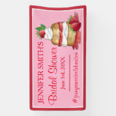 いちごのショートケーキ ブライダルシャワー バースデー 横断幕 (縦)