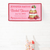 いちごのショートケーキ ブライダルシャワー バースデー 横断幕 (インサイチュ)