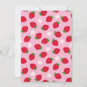 いちごのショートケーキ 1歳の誕生日お礼カード 招待状 (裏面)