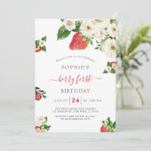 いちごのスイートベリー ファーストバースデー 招待状 (スタンド正面)