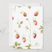 いちごのスウィートワン ベリー 1歳の誕生日 招待状 (裏面)