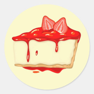 いちごのチーズケーキのおいしいケーキ ラウンドシール