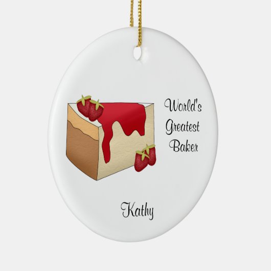 いちごのチーズケーキのクリスマスのオーナメント セラミックオーナメント (右)