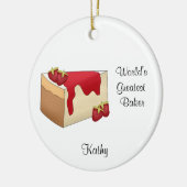 いちごのチーズケーキのクリスマスのオーナメント セラミックオーナメント (左)