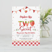 いちごのツー・スウィートな誕生日招待状 招待状 (スタンド正面)