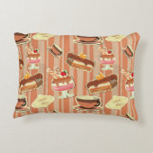 いちごのデザートが付いているヴィンテージカード アクセントクッション (裏面)