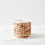 いちごのデザートが付いているヴィンテージカード エスプレッソカップ (正面)