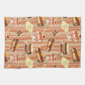 いちごのデザートが付いているヴィンテージカード キッチンタオル (横)