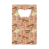 いちごのデザートが付いているヴィンテージカード クレジットカード栓抜き (裏面)