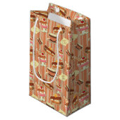 いちごのデザートが付いているヴィンテージカード スモールペーパーバッグ (正面アングル)