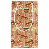 いちごのデザートが付いているヴィンテージカード スモールペーパーバッグ (正面)