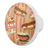 いちごのデザートが付いているヴィンテージカード セラミックノブ (右)