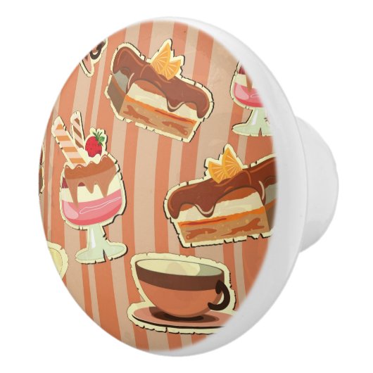 いちごのデザートが付いているヴィンテージカード セラミックノブ (右)