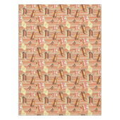 いちごのデザートが付いているヴィンテージカード テーブルクロス (正面)