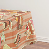 いちごのデザートが付いているヴィンテージカード テーブルクロス (インサイチュ)