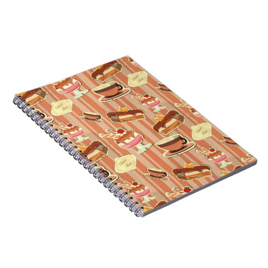 いちごのデザートが付いているヴィンテージカード ノートブック (右側)