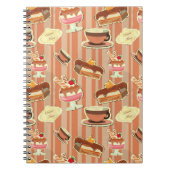 いちごのデザートが付いているヴィンテージカード ノートブック (正面)