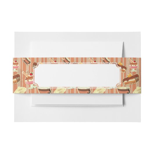 いちごのデザートが付いているヴィンテージカード 招待状ベリーバンド (正面例)