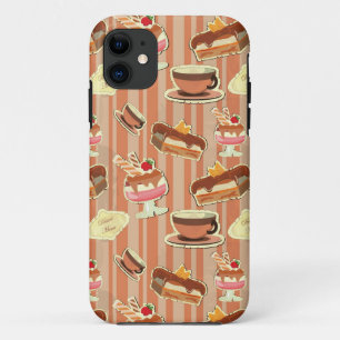 いちごのデザートが付いているヴィンテージカード iPhone 11 ケース