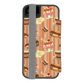 いちごのデザートが付いているヴィンテージカード INCIPIO iPhoneウォレットケース (フォリオ裏面)