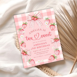 いちごのトゥースイートベリー2歳の誕生日パーティー 招待状