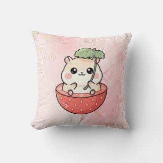 いちごのハムスターのかわいいスロー枕 クッション