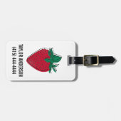 いちごのバックパックのラベル ラゲッジタグ (正面横)