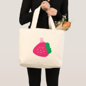 いちごのバニー ラージトートバッグ (正面(商品))