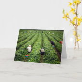 いちごのピッカー カード (黄色い花)