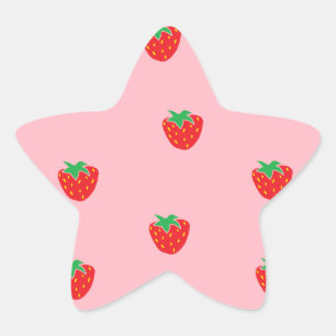 いちごのピンク 星シール