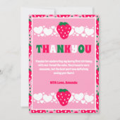 いちごのファーストバースデーお祝い サンキューカード (正面)