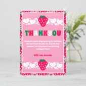 いちごのファーストバースデーお祝い サンキューカード (スタンド正面)