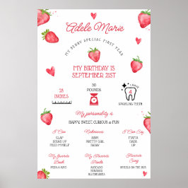 いちごのファーストバースデーマイルストーン ポスター