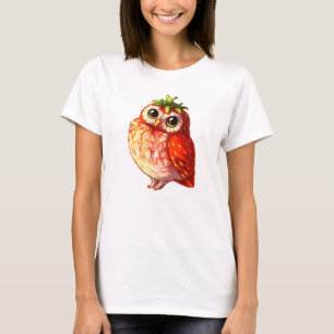 いちごのフクロウのワイシャツ Tシャツ
