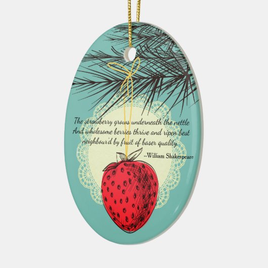 いちごのフルーツの料理用のクリスマスのオーナメント セラミックオーナメント (左)