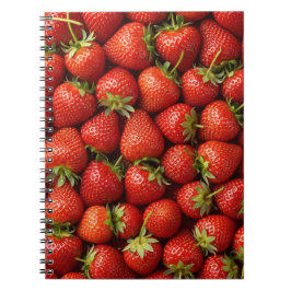 いちごのフレッシュなフィールド柄の繰り返しパターン ノートブック