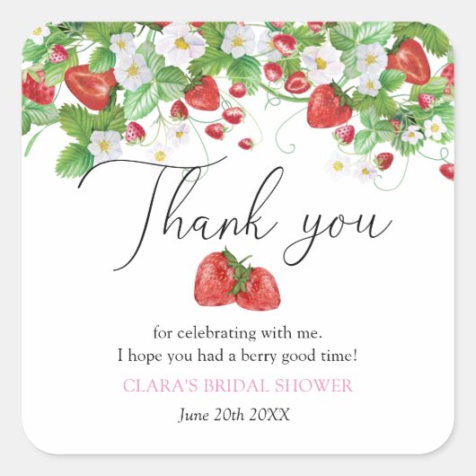 いちごのブライズシャワー スクエアシール (正面)