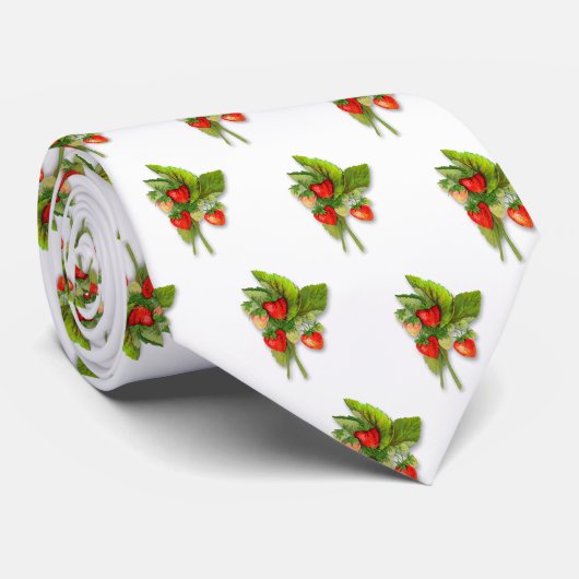 いちごのプリントをくまなく果実、 ネクタイ (ロール)