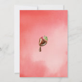 いちごのベイビーガールシャワー ベリー スウィート チョコレート 招待状 (裏面)