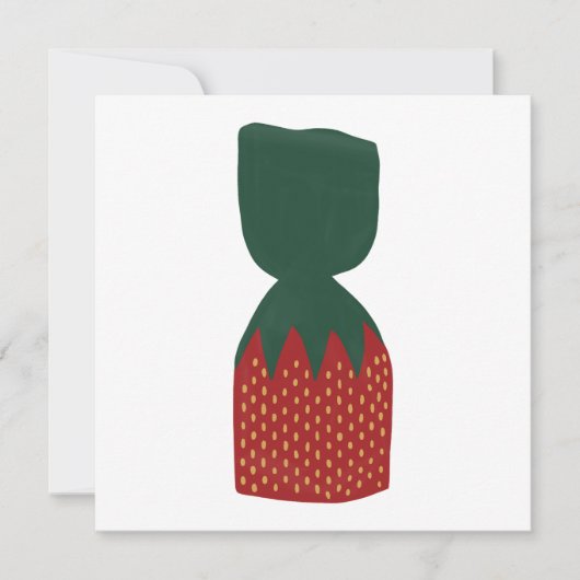 いちごのボンボンキャンディ 招待状 (正面)