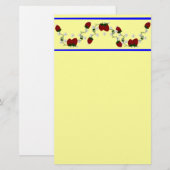 いちごのボーダー 便箋 (正面/裏面)