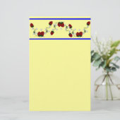 いちごのボーダー 便箋 (スタンド正面)